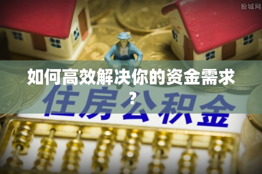 后里如何高效解决你的资金需求？
