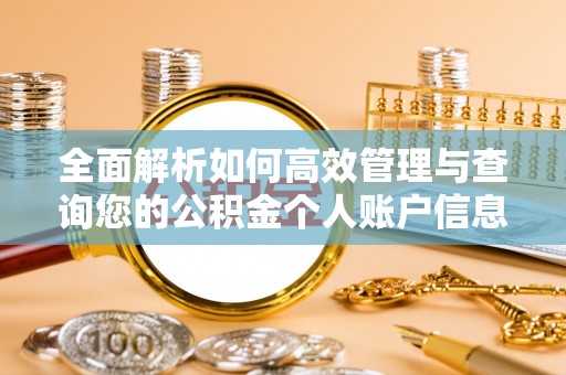 后里全面解析如何高效管理与查询您的公积金个人账户信息